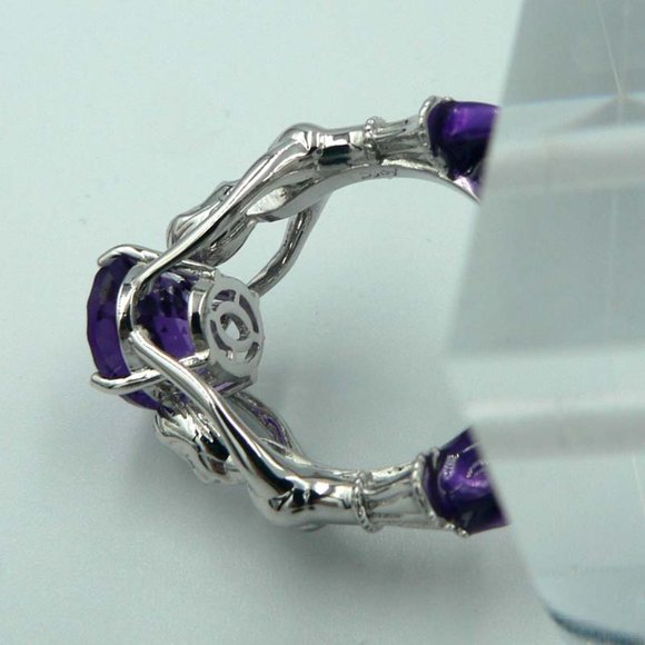 Sz 9 Genuine Ballet Dance Inspired Amethyst (Ovl) Ring - Picture 4 of 5